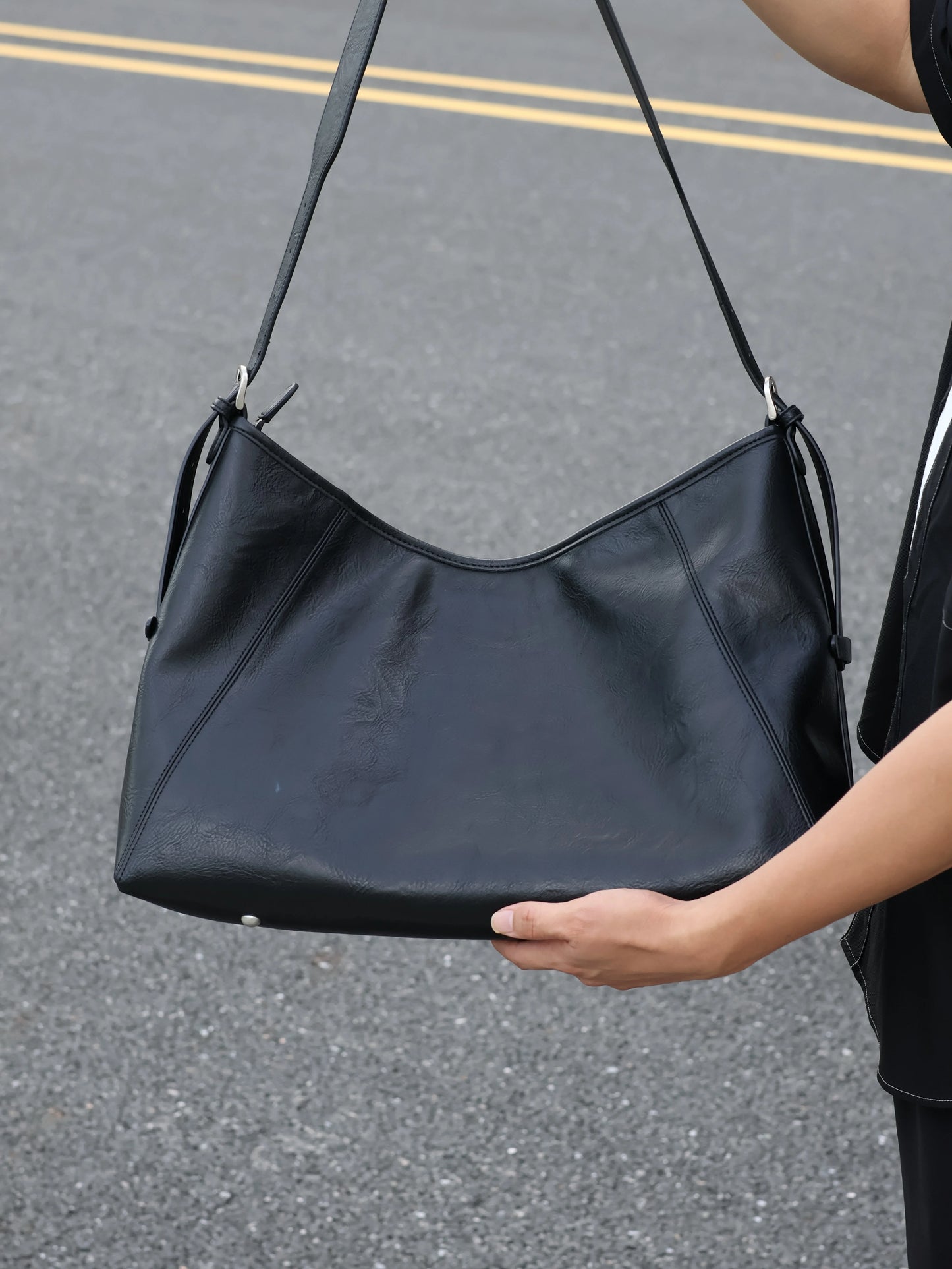 Black Knight Premium Cowhide Crossbody Bag