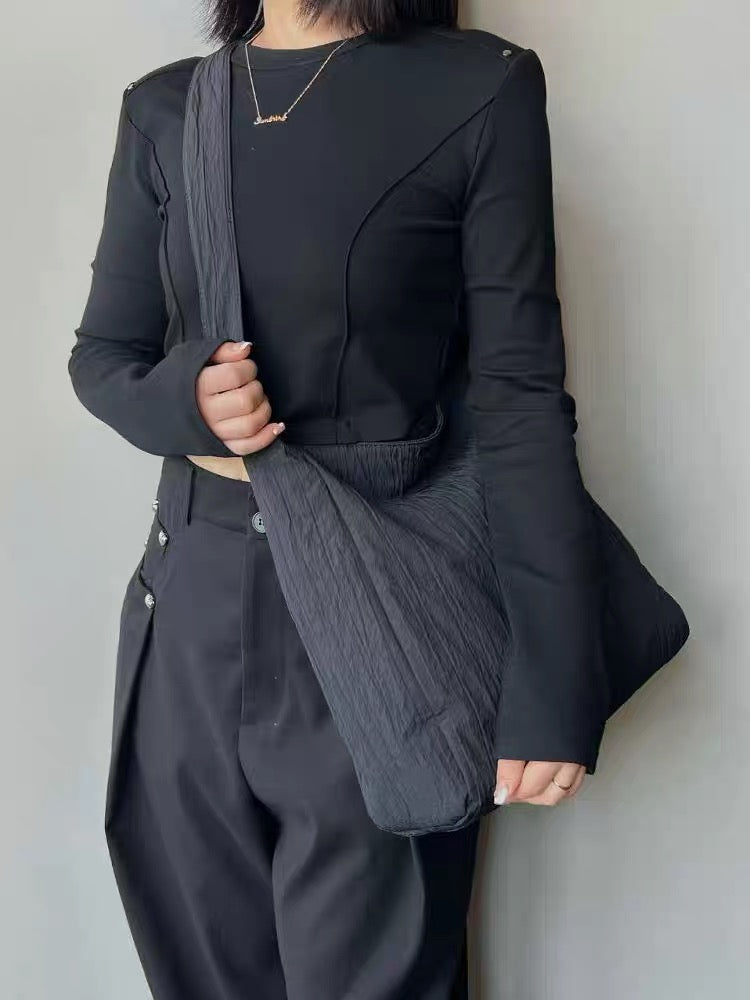 Waterproof Wrinkle Nylon Tote Bag, Lightweight Minimalist Laptop Bag, Hiking Bag & Crossbody Bag