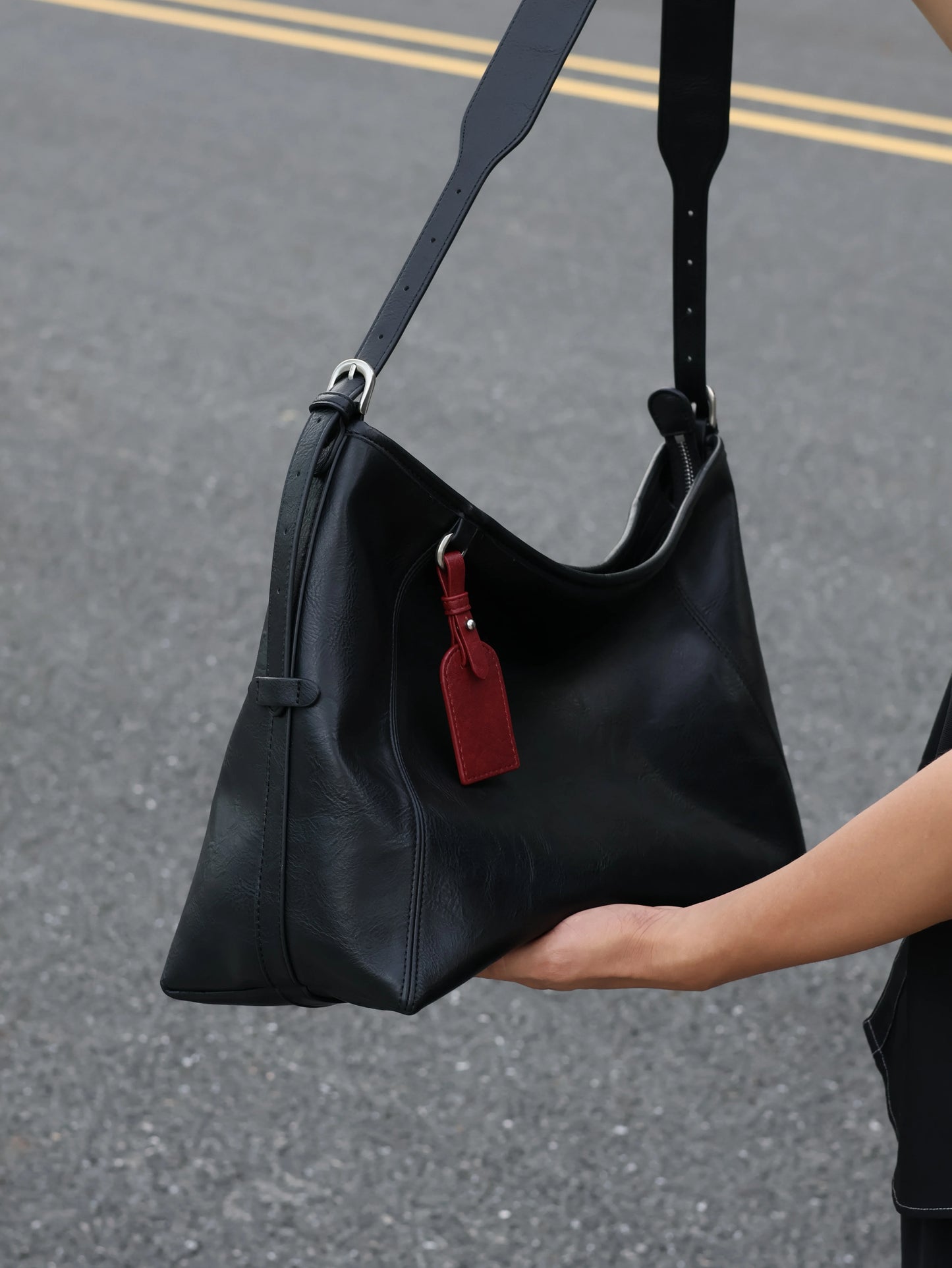 Black Knight Premium Cowhide Crossbody Bag